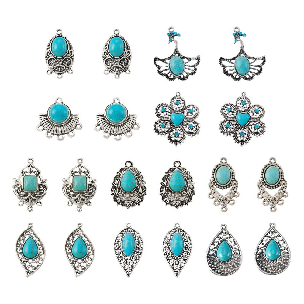 1399 Beadthoven 20pcs/10Pairs Western Charms for Jewelry Making, Antique